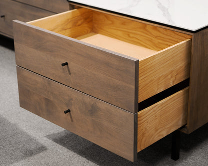 Pair of Room & Board Glass Top Nightstands