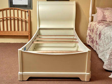 Cream Finish Sleigh Twin Bed With Under Storage