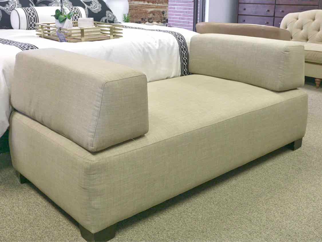 Daybed with Two Moveable Bolsters in Beige