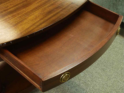 Mahogany Oval Library Table with Paw Feet