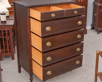 Federal Style Mahogany Six Drawer Chest