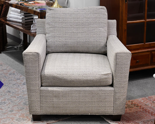 Hallagan Gray Tweedy Track Arm Chair