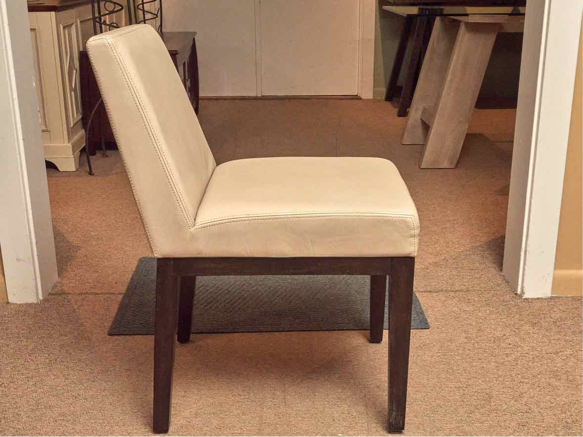 Set of 6 RH Morgan Side Dining Chairs in Dove Grey Leather
