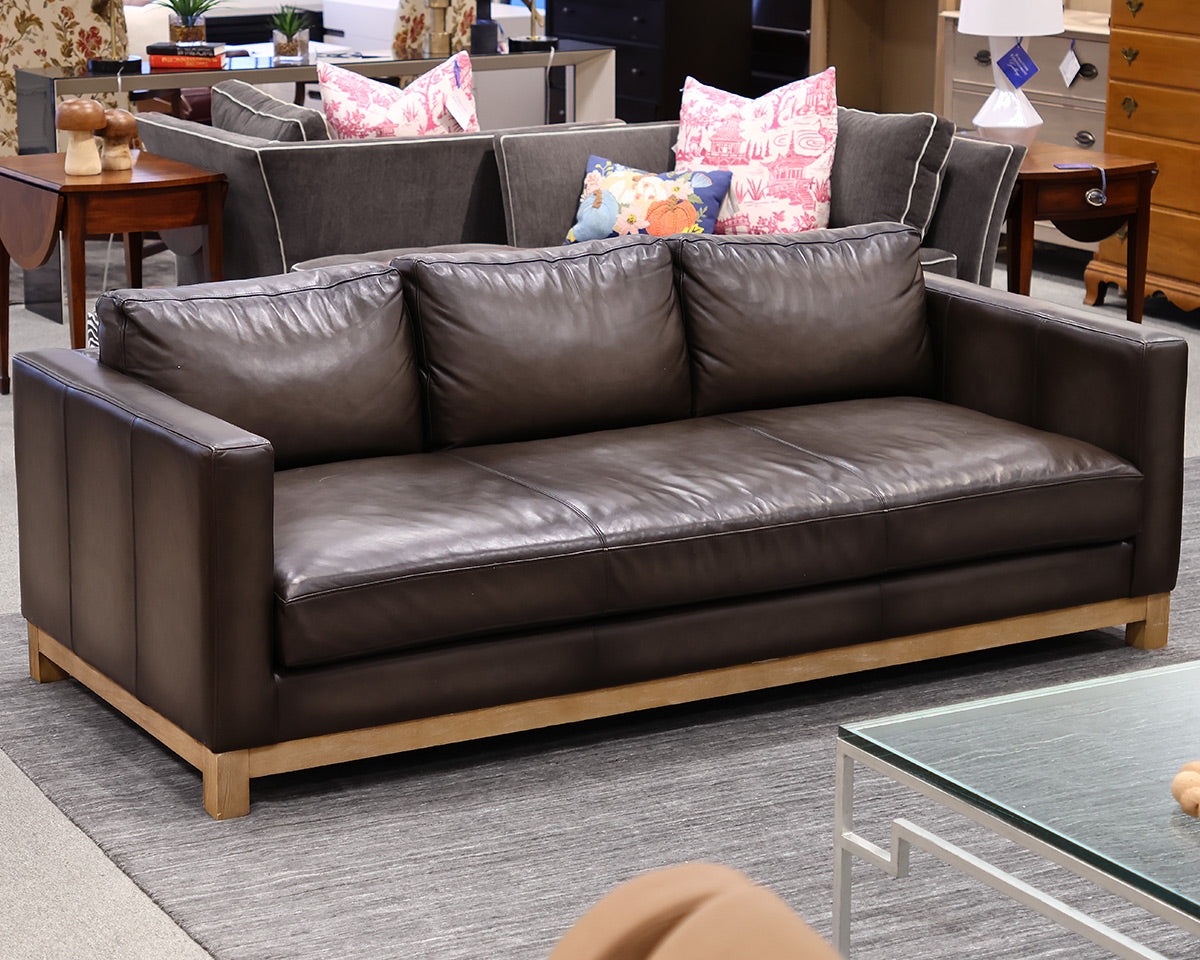 Pottery Barn Track Arm Leather Sofa