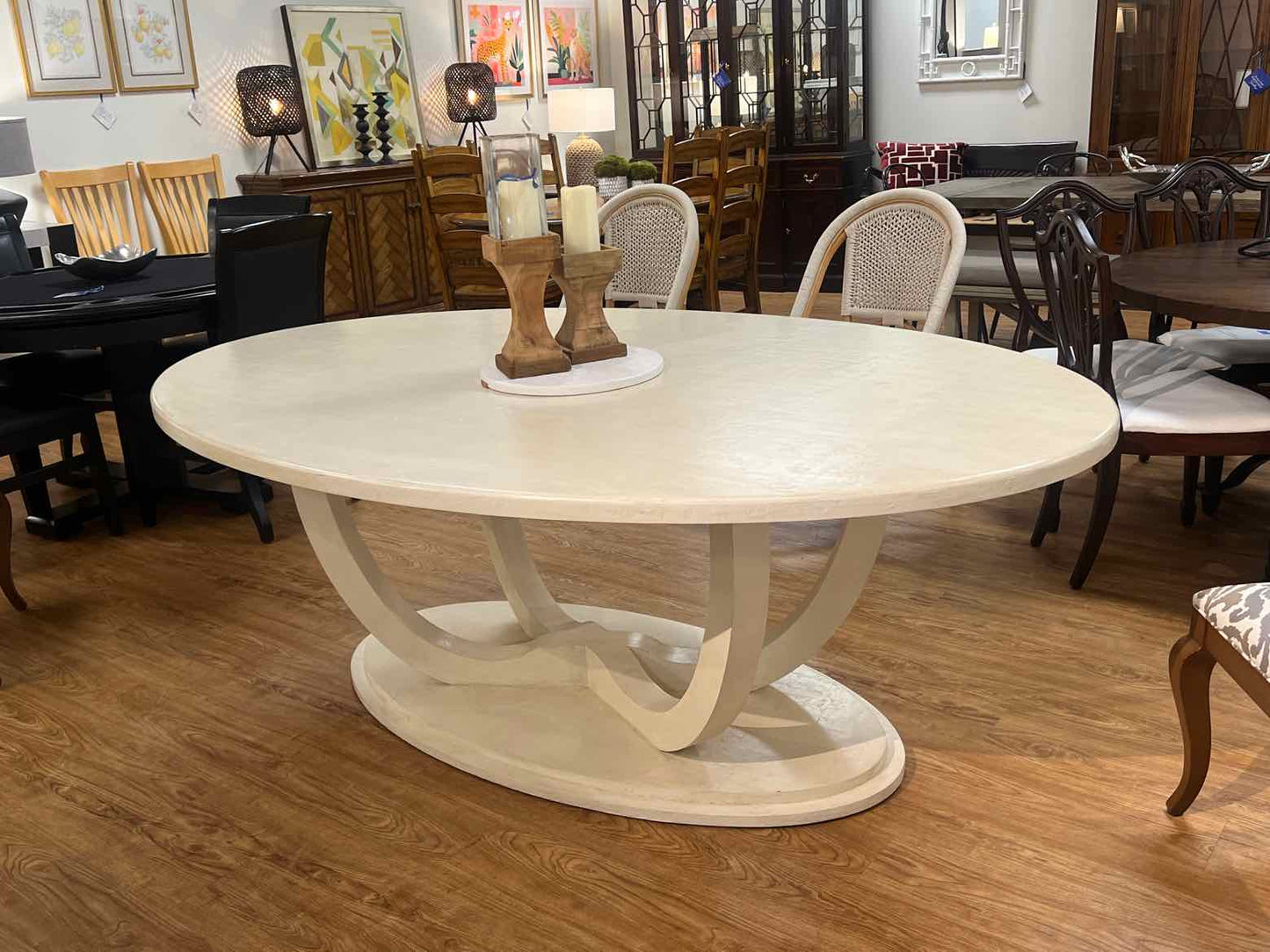 Tritter Feefer 'Rita' Oval Dining Table in Cream