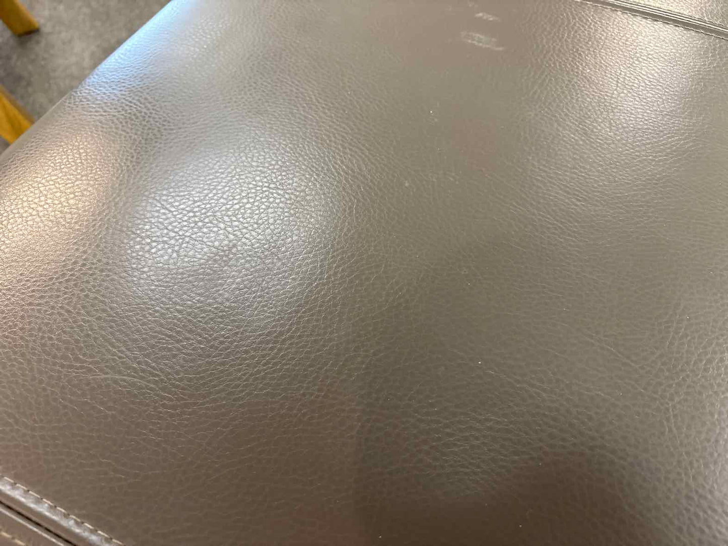 Crate & Barrel 'Lowe' Leather Bench in Smoke