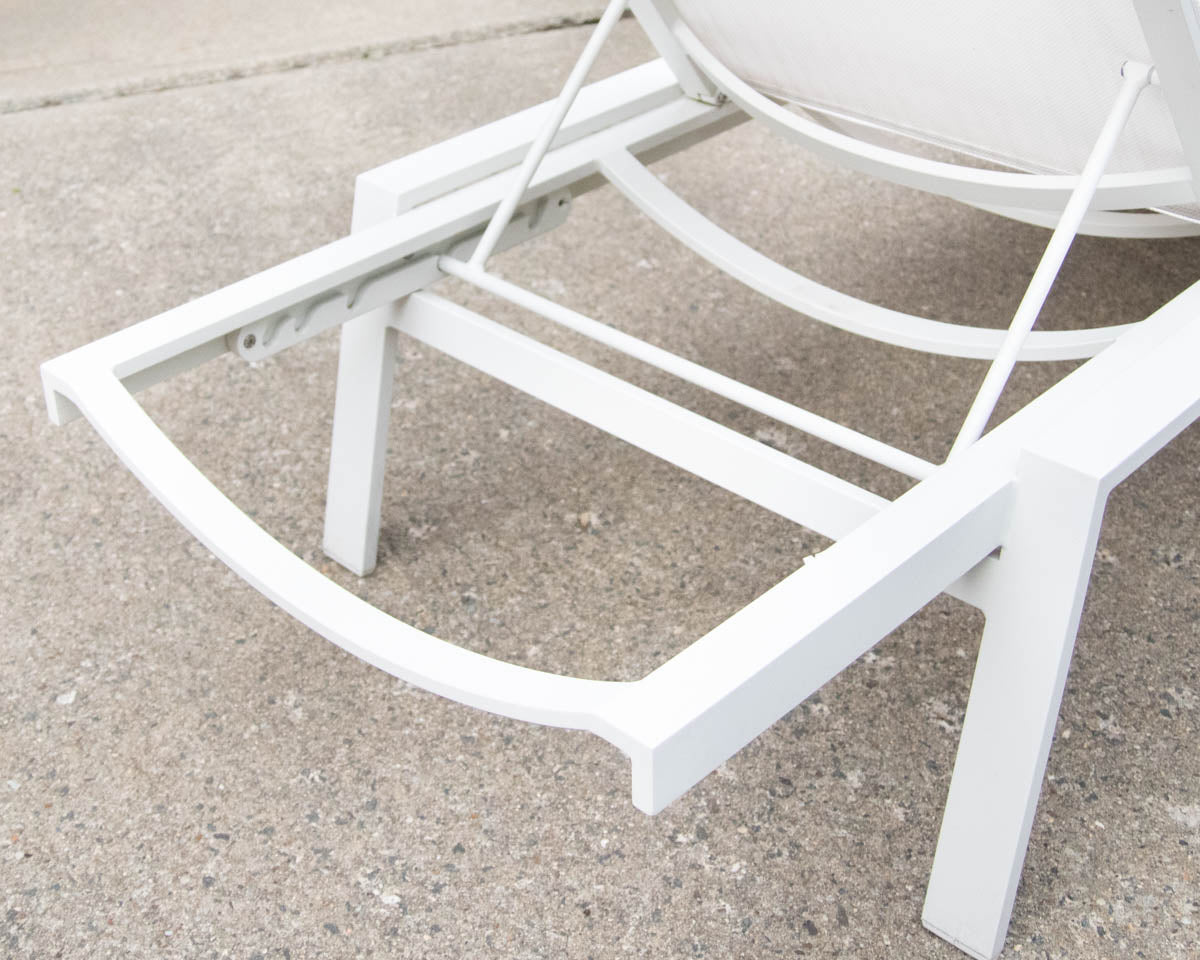 Serena & Lily Set Of 4  Corsica Outdoor Mesh Chaise Loungers In Canvas White
