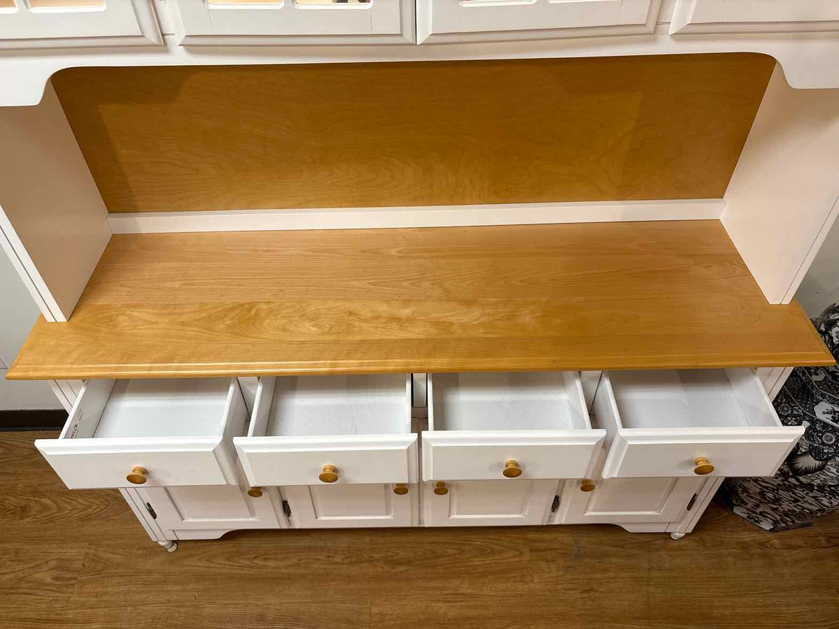 Canadel Maple and White Lighted China Cabinet