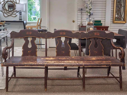 Black Rustic Antique Bench