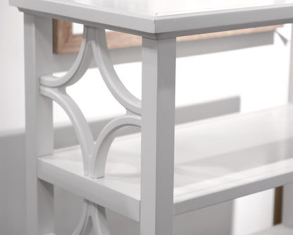 White Open Shelves Bookcase