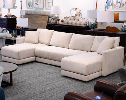 Crate & Barrel 3-Piece Sectional in a Beige Microfiber