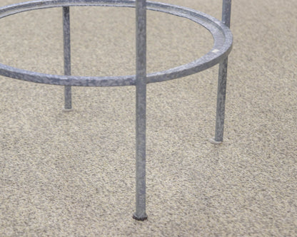 Metal Accent Side Table with Water Droplet Design and Glass Mirrored Top