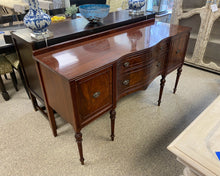 Mahogany Serpentine Front Sideboard on Reeded Column Legs