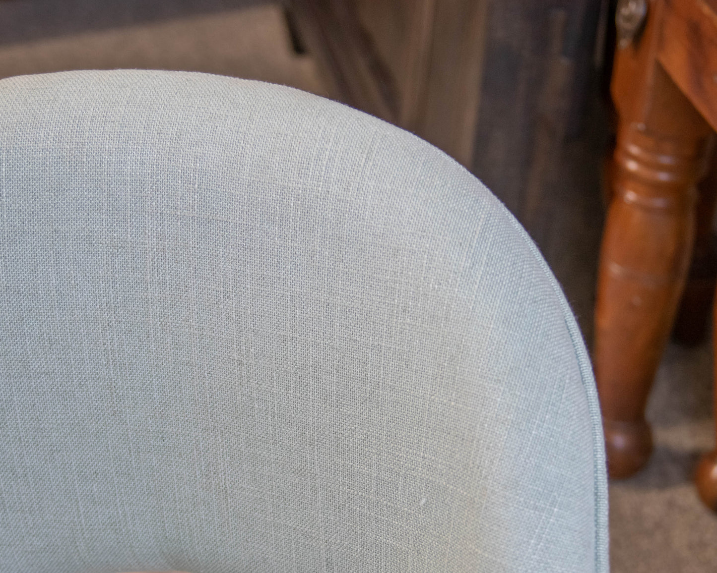 Anthropologie Seafoam Upholstered Office Swivel Chair on Casters