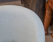 Anthropologie Seafoam Upholstered Office Swivel Chair on Casters