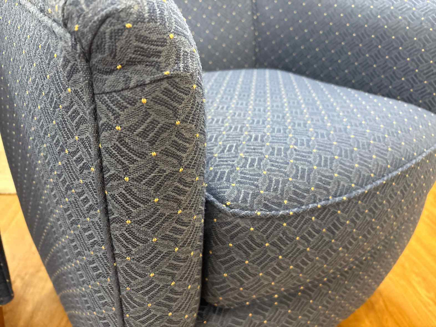 England Inc. Pair of Blue Barrel Chairs