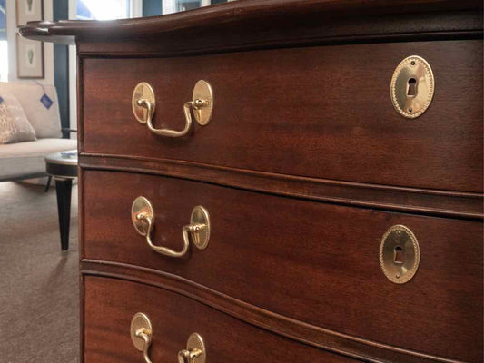 Mahogany Bachelor's  Chest with 4 Drawers & Soilid Brass Handles