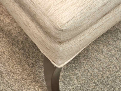 Lynne Scalo Set of 10 Custom Raw Silk Dining Chairs in Cream & Beige