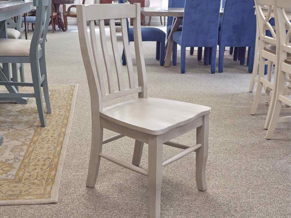 Grey Washed Drop Leaf Table & 2 Slat Back Chair Set