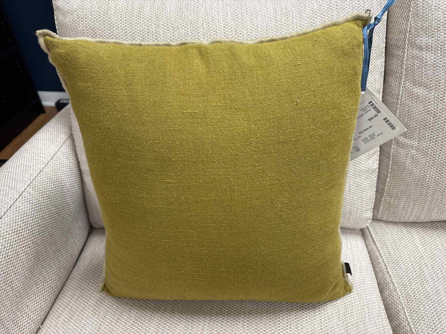 Haomy Bright Olive Linen Pillow