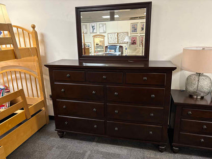 9-Drawer Dresser and Mirror in Espresso