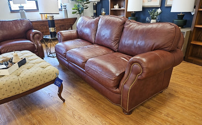Hancock and Moore Warm Brown Leather Sofa