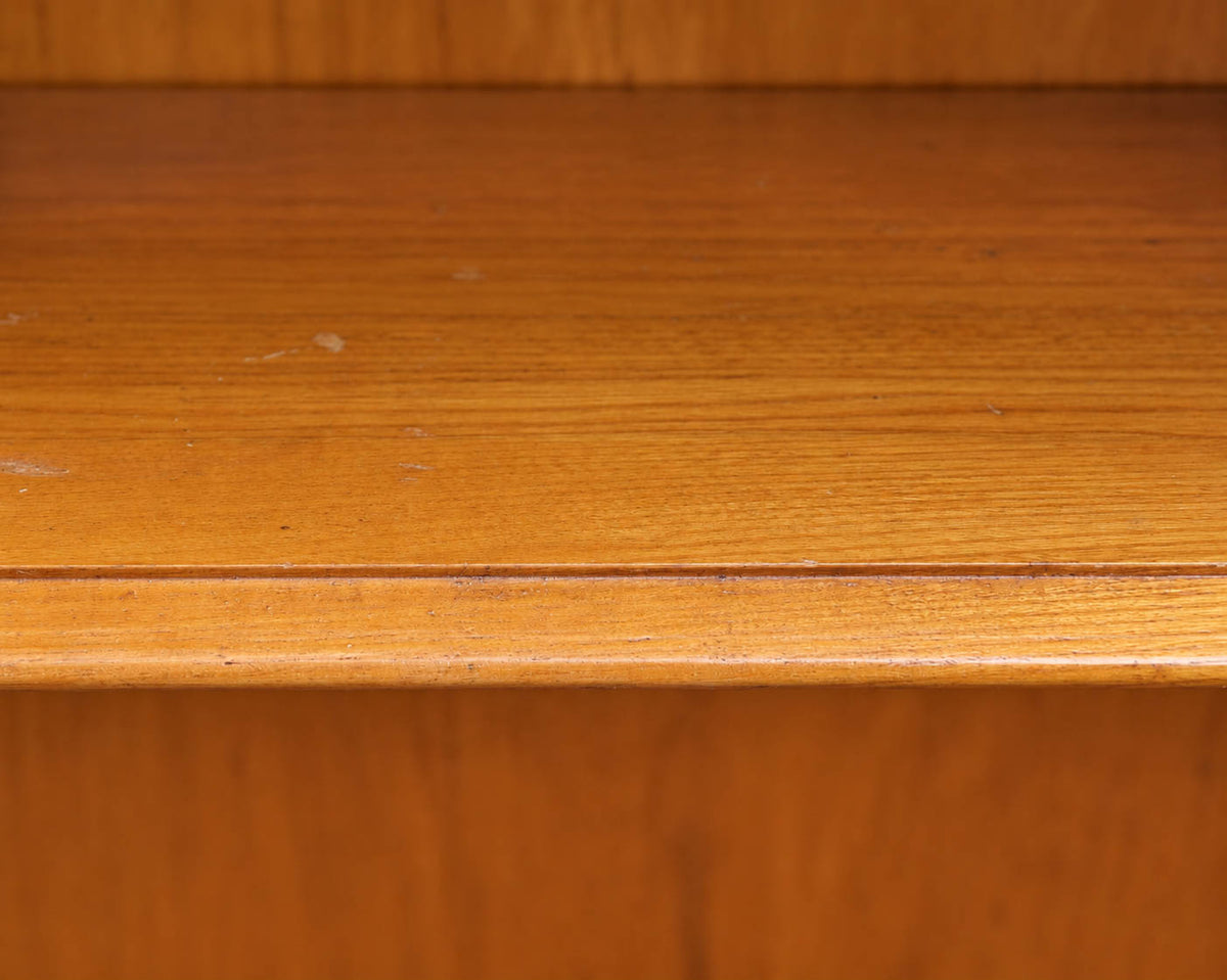 Oak Glass Door Bookcase with 3 Adjustable Shelves
