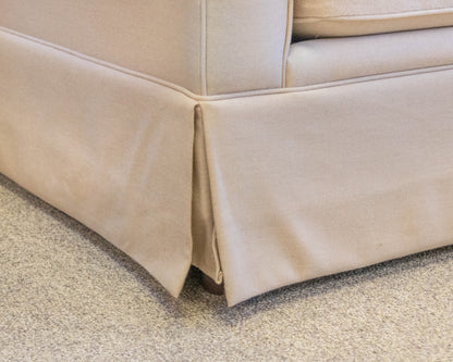 Roll-arm 3-Pc Skirted Sectional in Natural Sailcloth