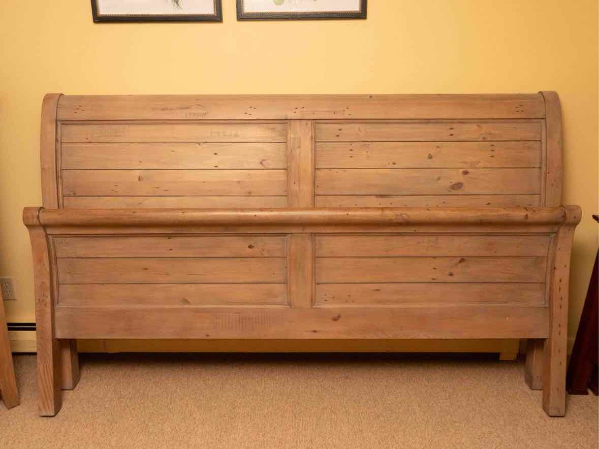 Four Hands Reclaimed Wood  King Sleigh Bed in Sundried Wheat Finish