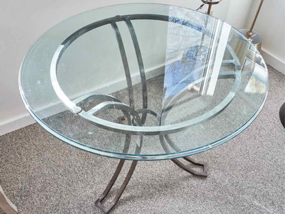 Round Glass Top Accent Table