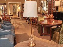 Clear Seeded Glass Metal Buffet Table Lamp