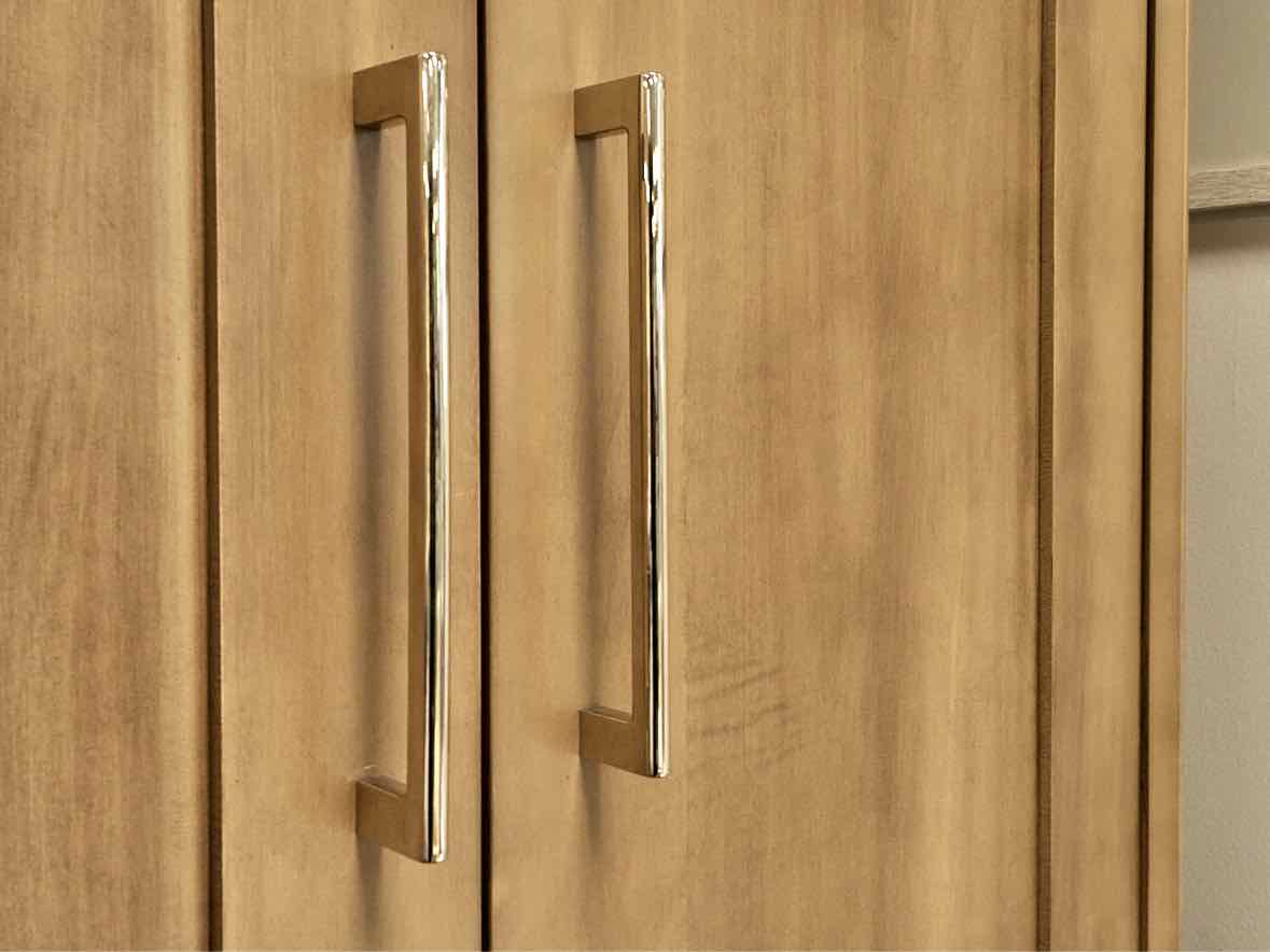 Gat Creek Amelia Armoire in Maple with Classic Barley Finish and Nickel Pulls