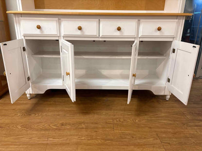 Canadel Maple and White Lighted China Cabinet