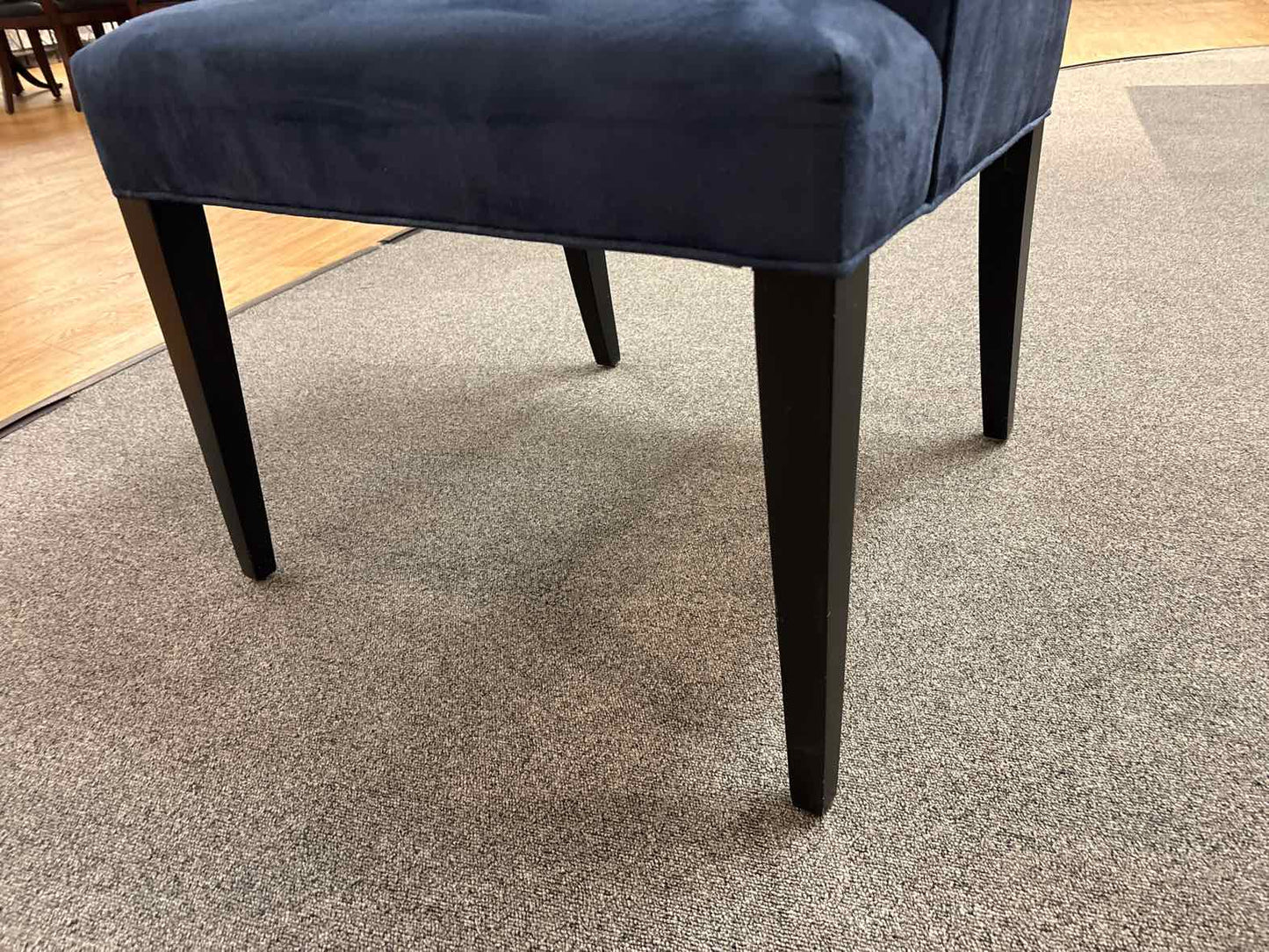 Set of 8 Deep Blue Suede Dining Chairs