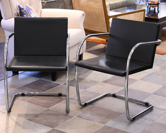 Pair of Knoll Brno Accent Chairs - Tubular