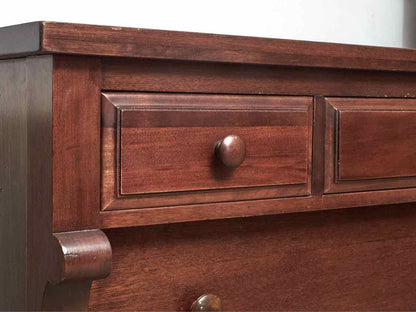 Sligh Mahogany Empire Style 5 Drawer Chest On Casters