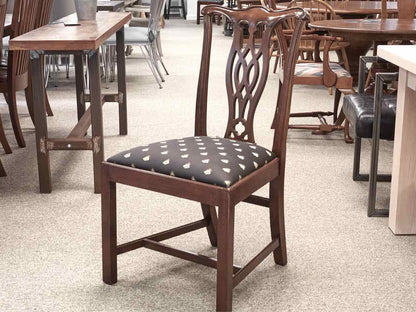 Set of 8 Chippendale Mahogany Dining Chairs with Uphostered Seats