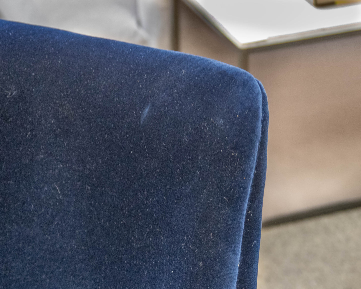 Pair of Anthropologie 'Elowen' Navy Velvet Upholstered Dining Chairs