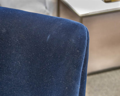 Pair of Anthropologie 'Elowen' Navy Velvet Upholstered Dining Chairs