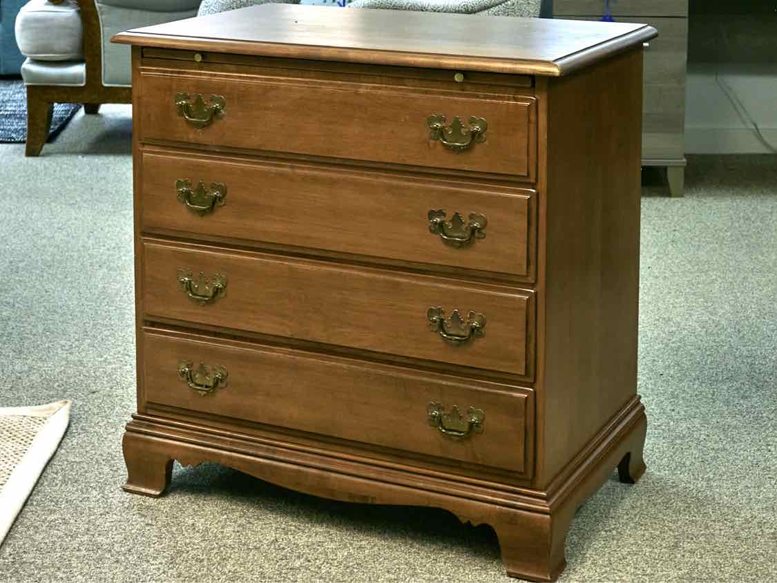 Heywood Wakefield Rock Maple 4 Drawer Accent Chest with Pull Out Shelf