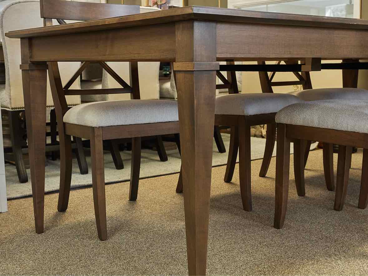 Gat Creek Marseille Maple Dining Table & Set of 8 La Croix Chairs