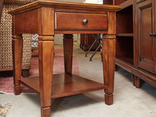 Cherry Finish Side Table with 1 Drawer & Shelf