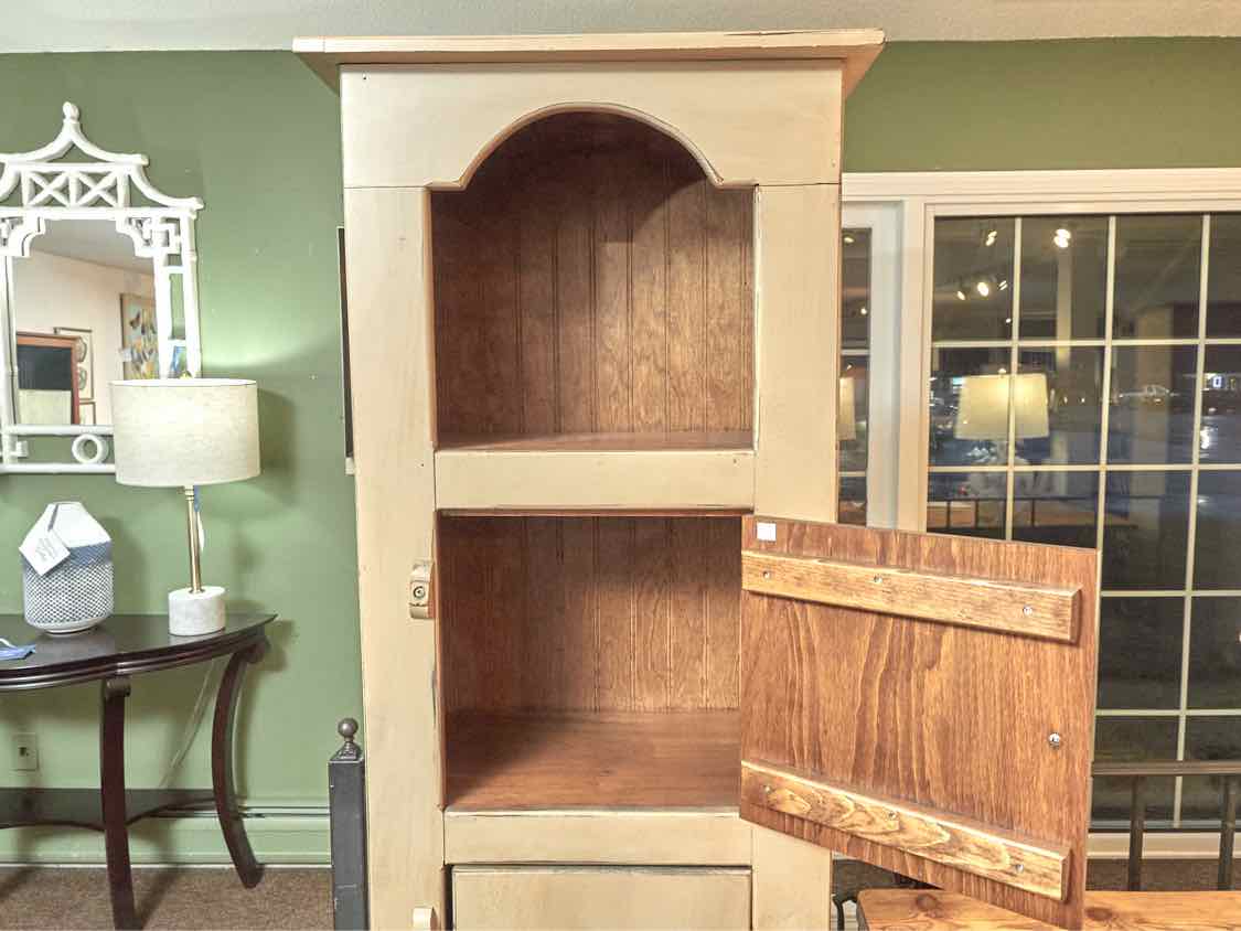 'Grandmother's Cupboard' In Taupe Finish 2 Door 3 Shelf  Display Cabinet
