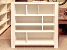 Off White Finish 9 Cubby 4 Shelf Bookcase