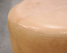 A. Rubin Oval Leather Ottoman