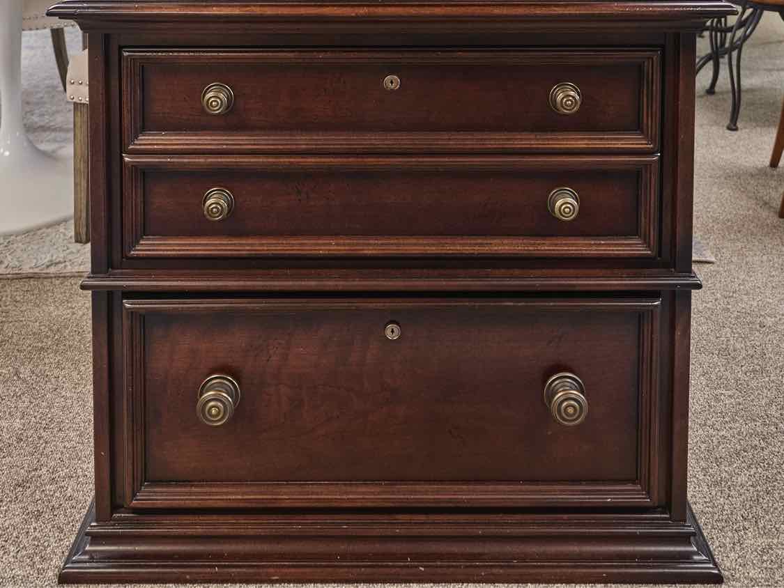 Stanley Cherry Two Piece Lighted Bookcase