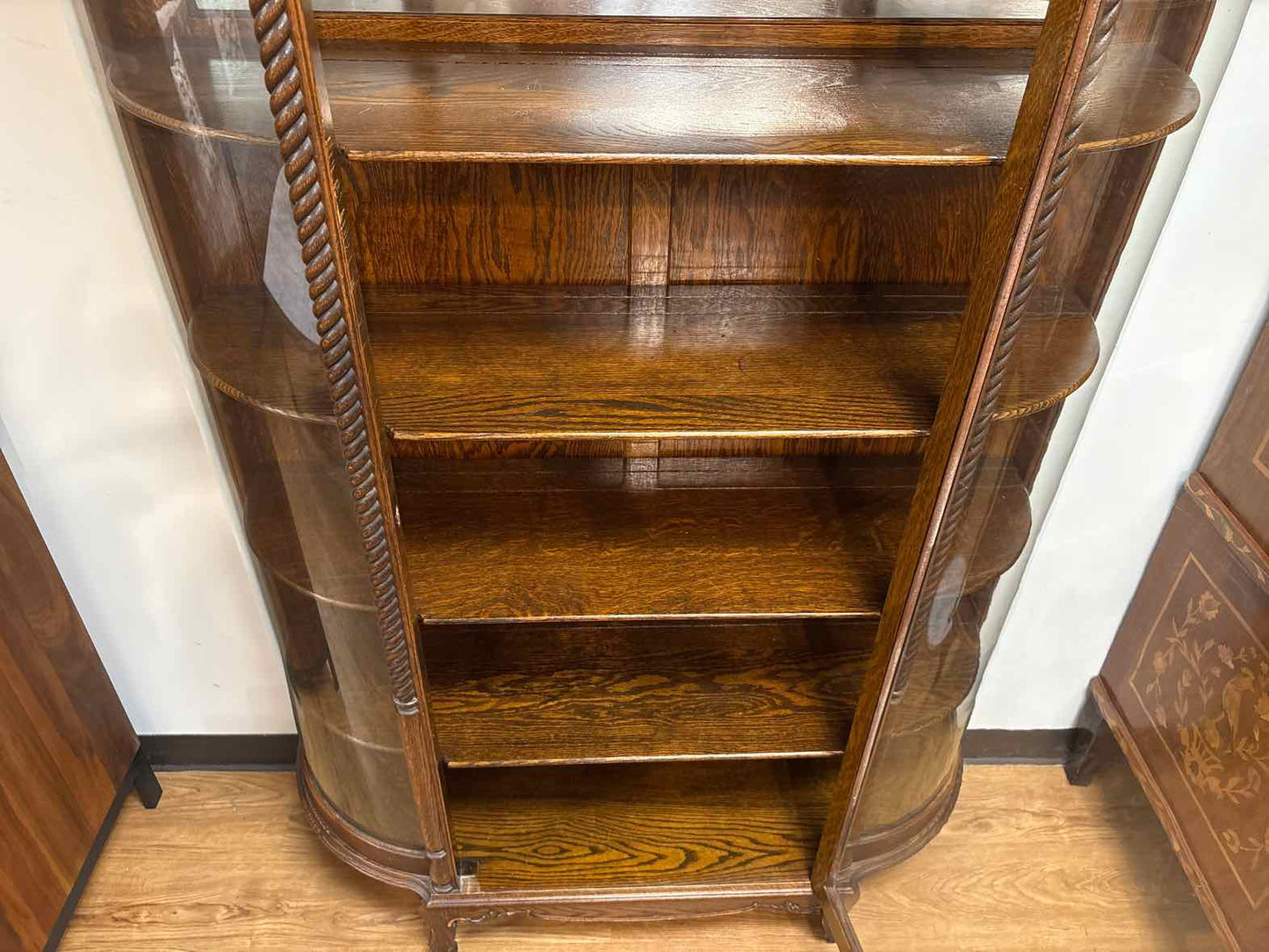 Antique Oak Display Cabinet