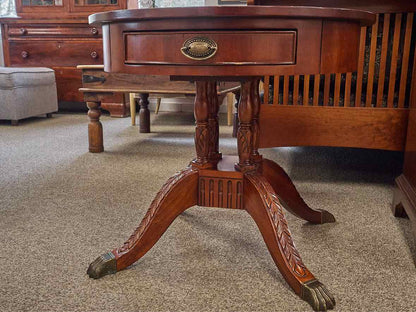 Inlaid Mahogany Drum Table W/ Drawer