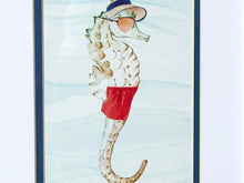 'Tourist Seahorse' Watercolor Print In Ash Frame