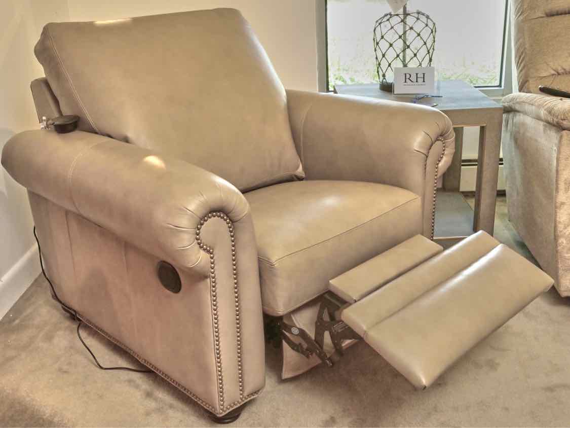 Ethan Allen 'Conor Sherwood Tan' Leather  Power  Recliner